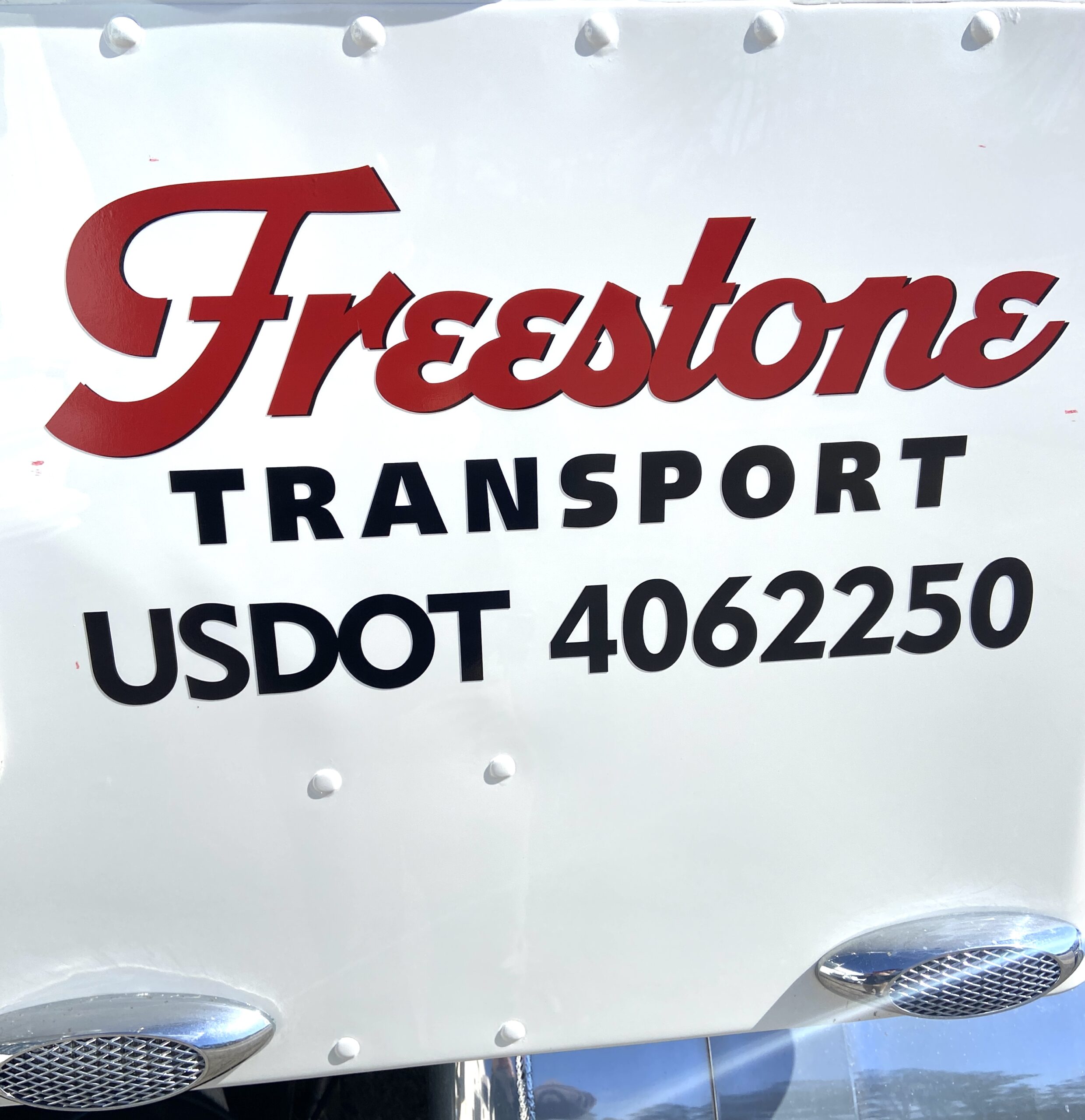 Freestone Transport door lettering with Dot # 4062250
